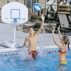 Dunn-Rite Products - H2O Hoops Poolside Basketball And Volleyball Game Set -AquaEssentials Store H2O Hoops Poolside Basketball and Volleyball Game Set 2